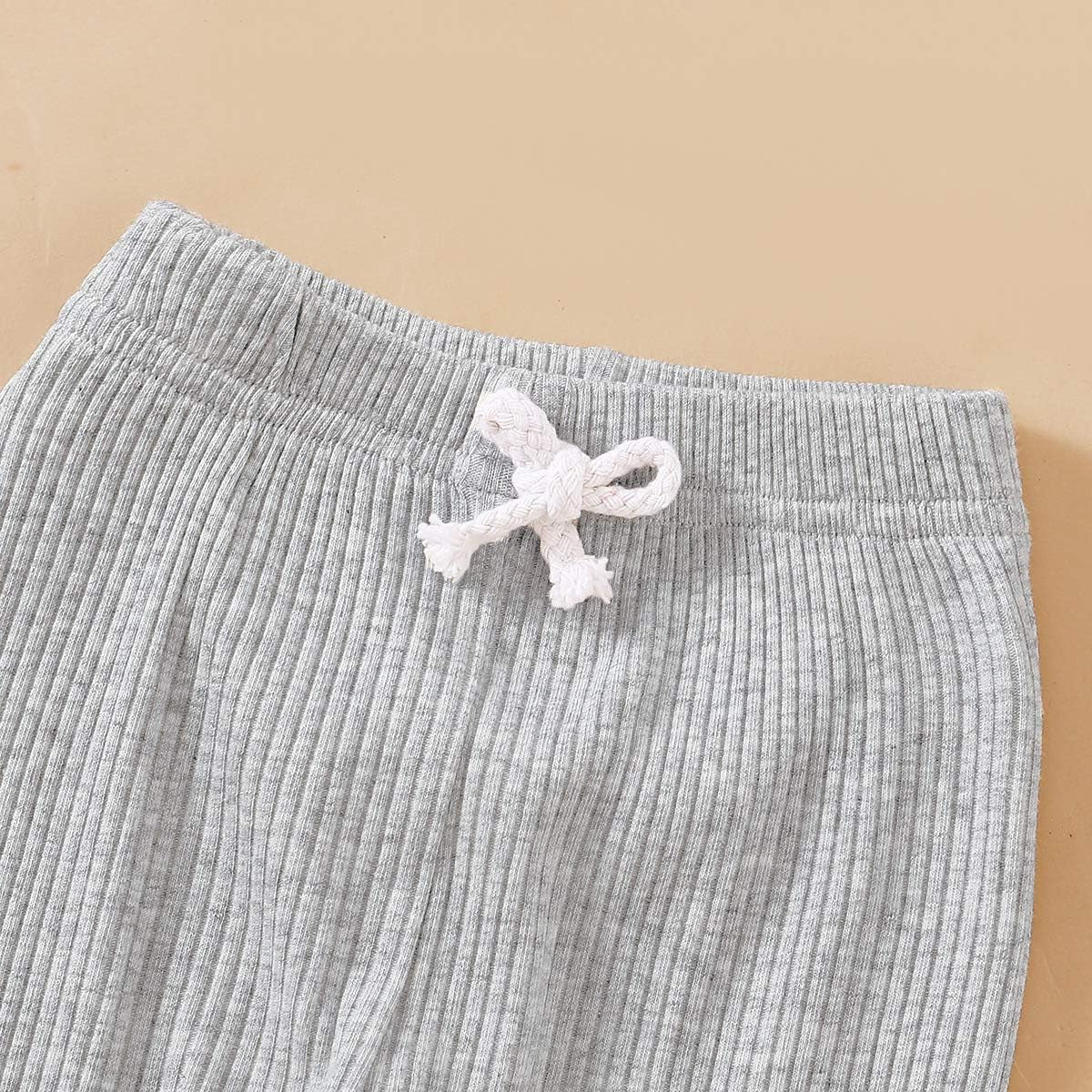 Baby Girl Clothes Toddler Girl Cotton Outfit Rib Long Sleeve Shirt Top Solid Pants Infant Girls Set