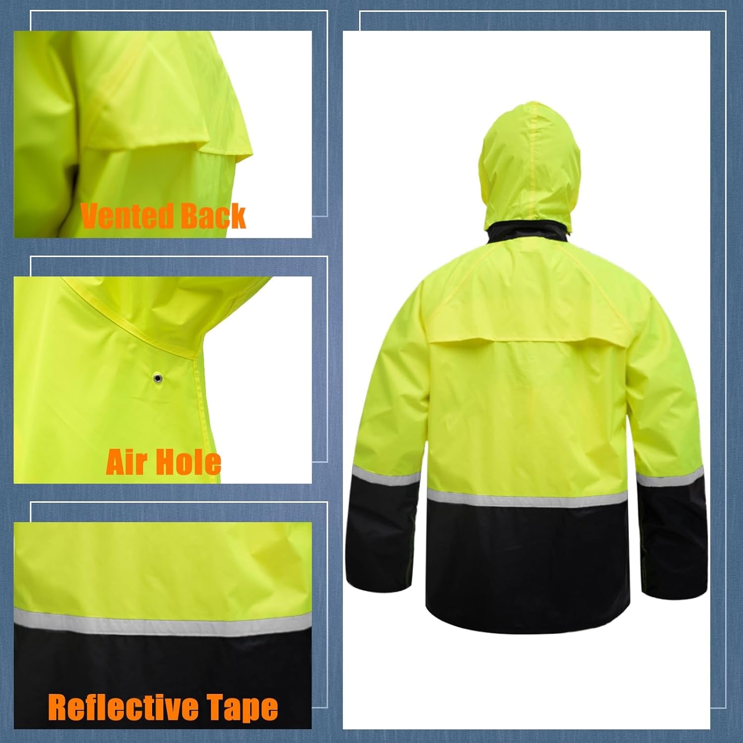Waterproof Breathable Suits for Men - Durable Oxford Rain Jacket Coat with Pants