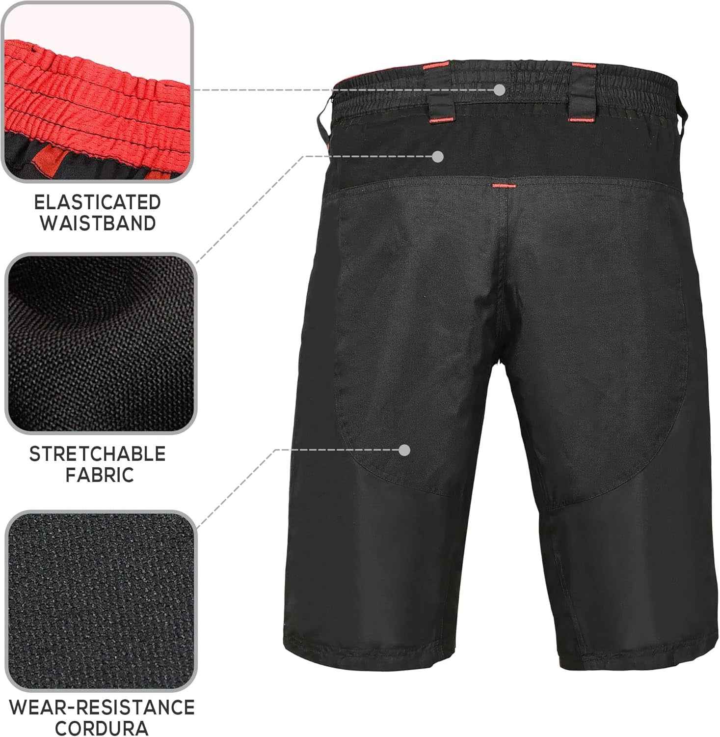 The Single Tracker-Mountain Bike Cargo Shorts, with G-Tex Padded Undershorts