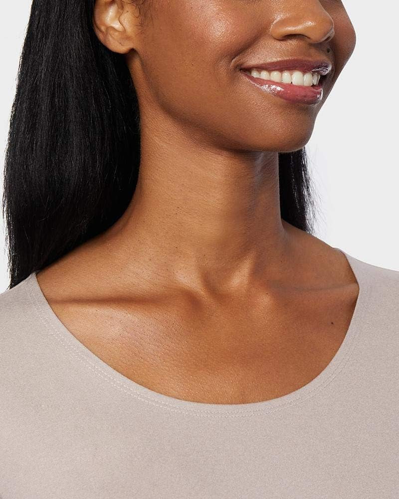 Heat Womens Lightweight Thermal Baselayer Long Sleeve Scoop Top, Eggplant