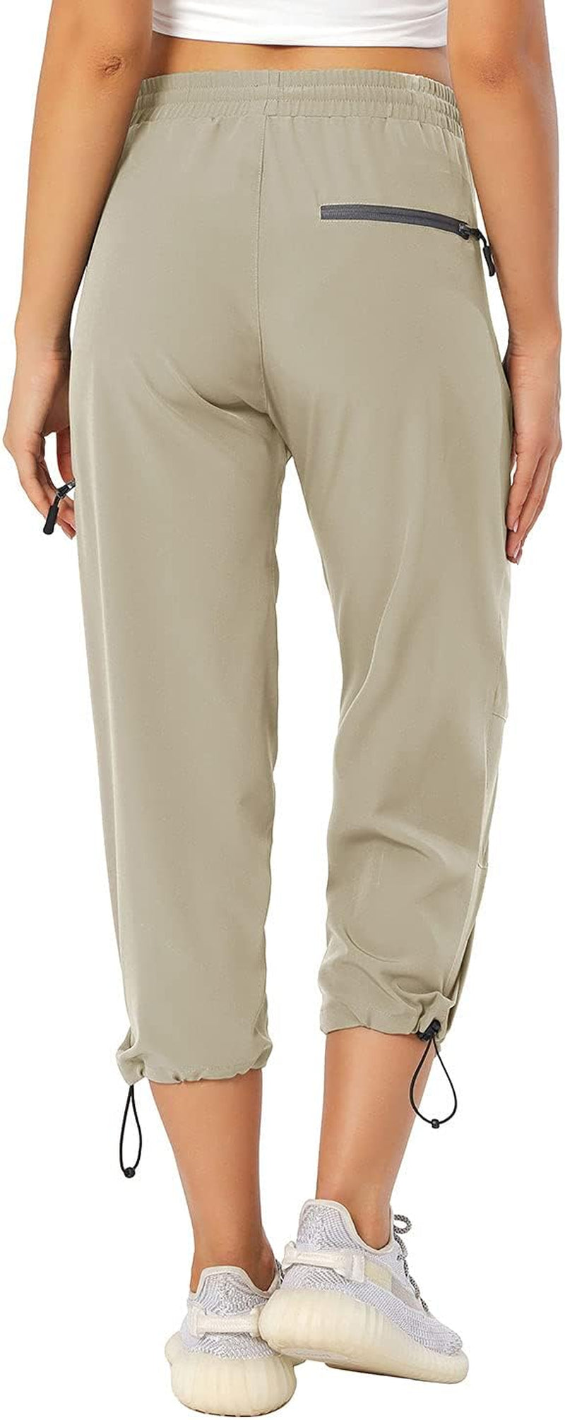 Womens Golf Workout Outdoor Lightweight Quick Dry Cargo Hiking Golf Capri Pants