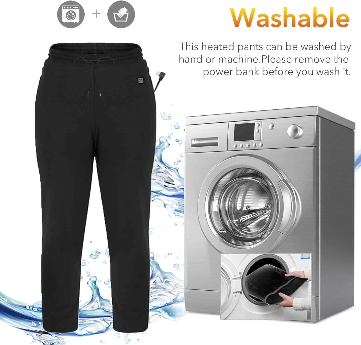 Heated Pants,Usb 5V Heating Pants for Men Women Outdoor Winter Heating Trouser,8 Heating Zone,Battery Not Included