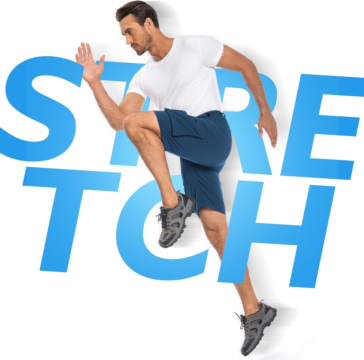 Men'S Mountain Bike Shorts Stretch Hiking Cargo Shorts Quick Dry with Zipper Pocket for Bicycle Cycling Casual Golf