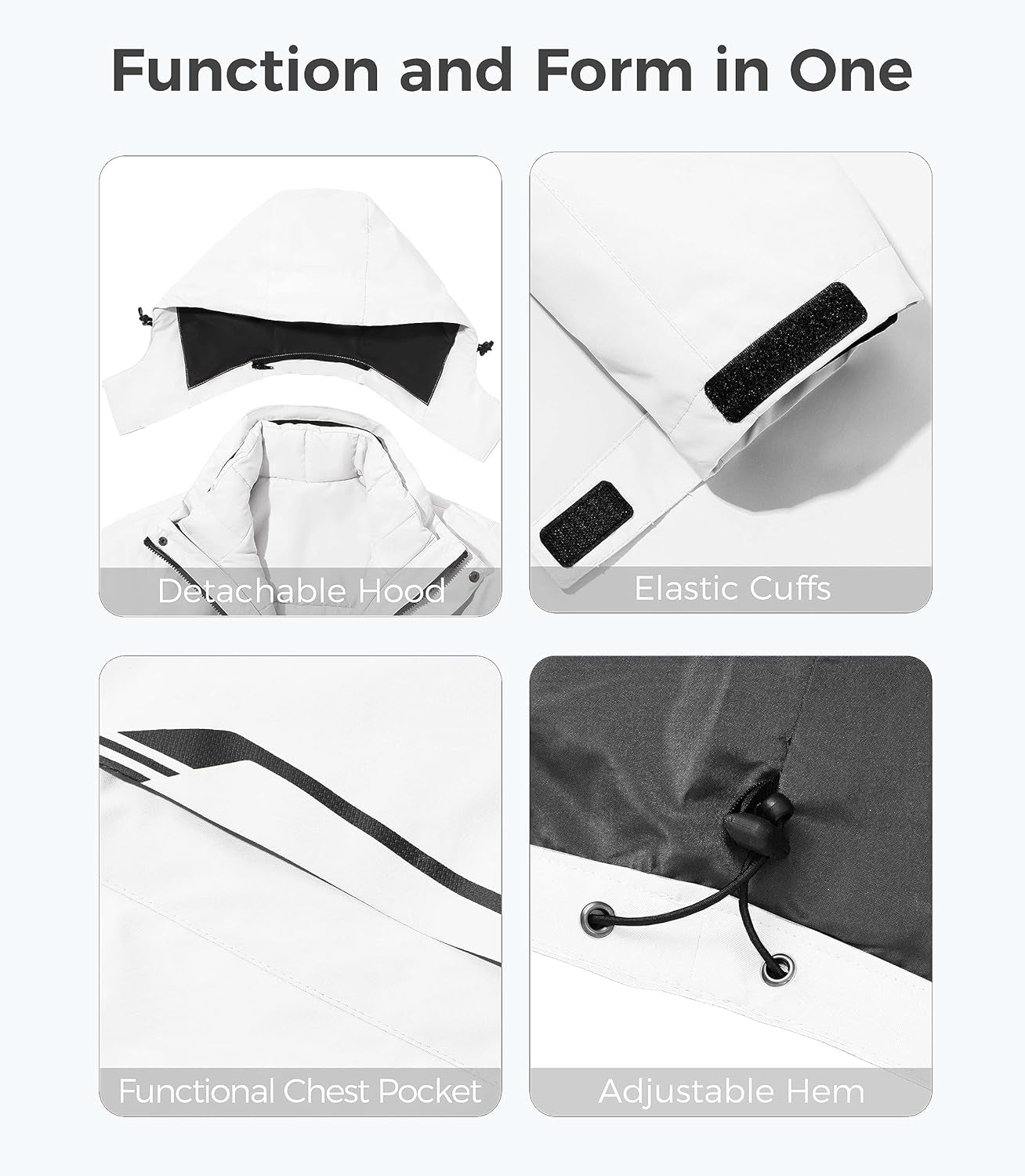 Men'S 3 in 1 Waterproof Ski Snow Jacket Winter Windproof Rain Jacket Snowboarding Jacket