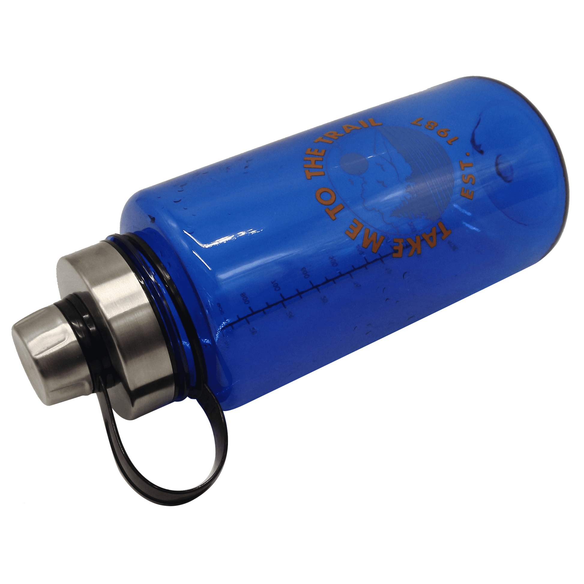 32 Oz Blue Plastic Water Bottle with Wide Mouth and Flip-Top Lid