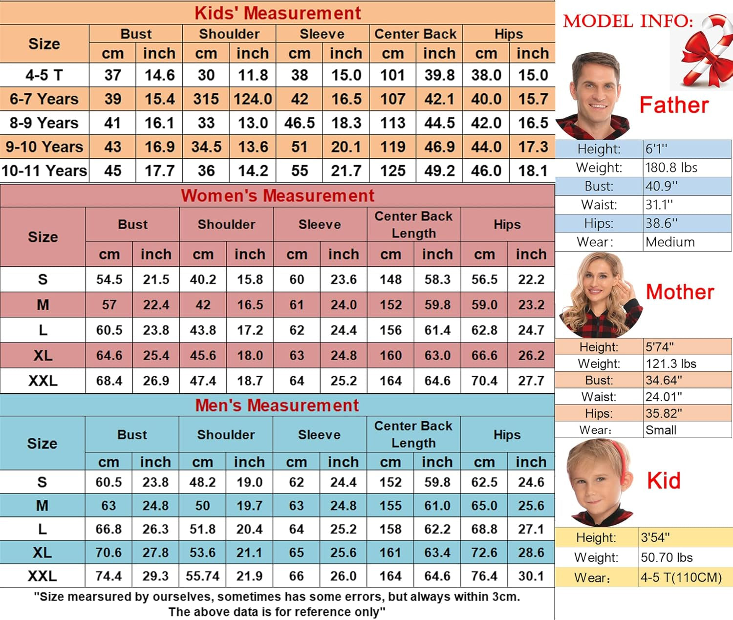 Matching Christmas One Piece Pajamas Fleece Onesie Sleepwear Hooded Zip-Up Jumpsuit with Pockets