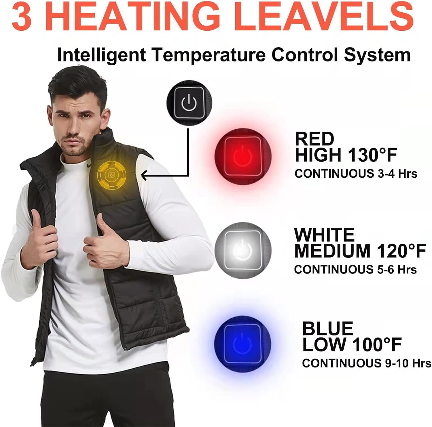 Heated Vest for Men and Boys,7.4V Battery Pack Adjustable Electric Warm Lightweight Hunting Jacket