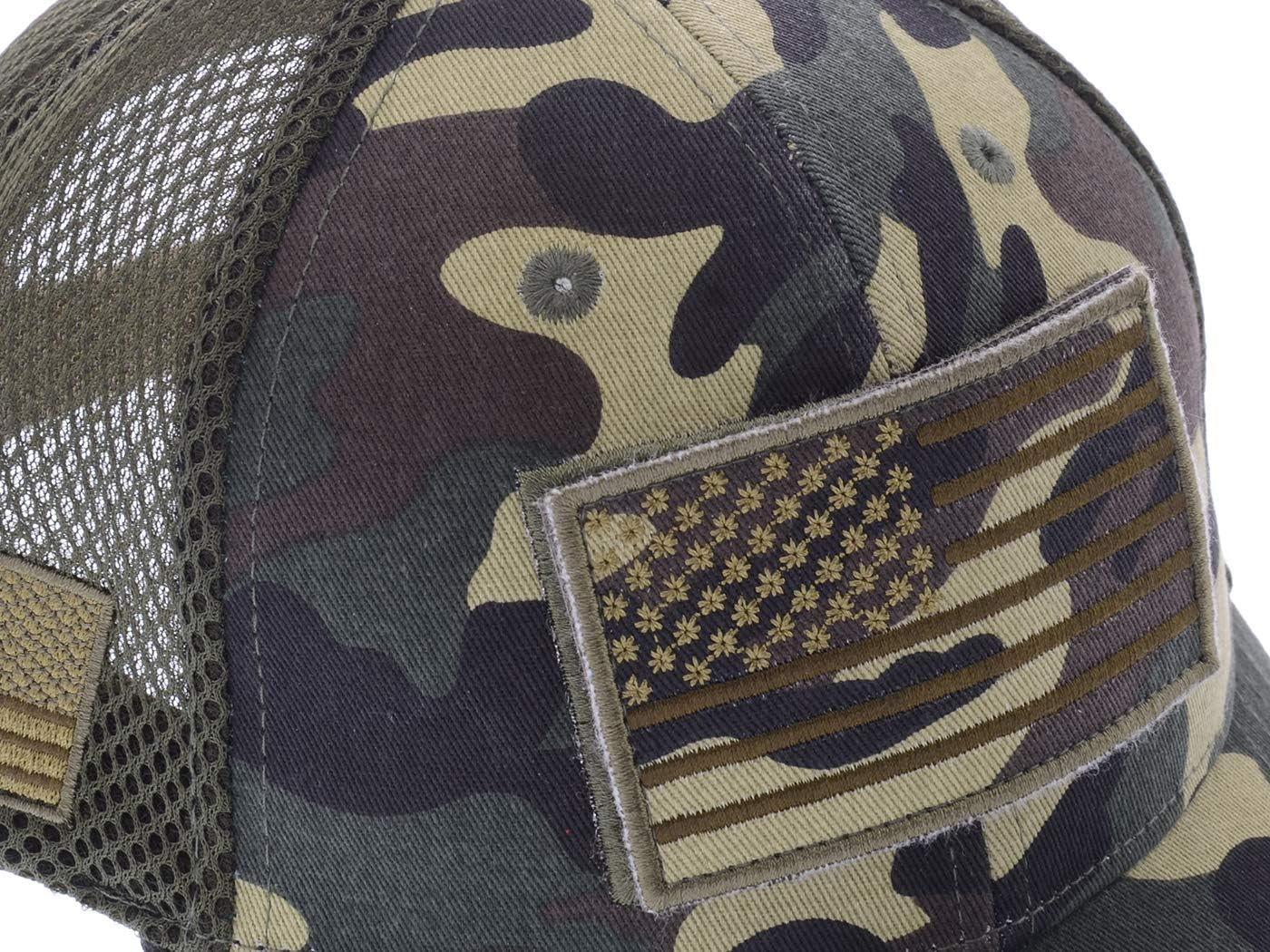 Camouflage Trucker Special Tactical Operator Forces USA Flag Patch Baseball Cap