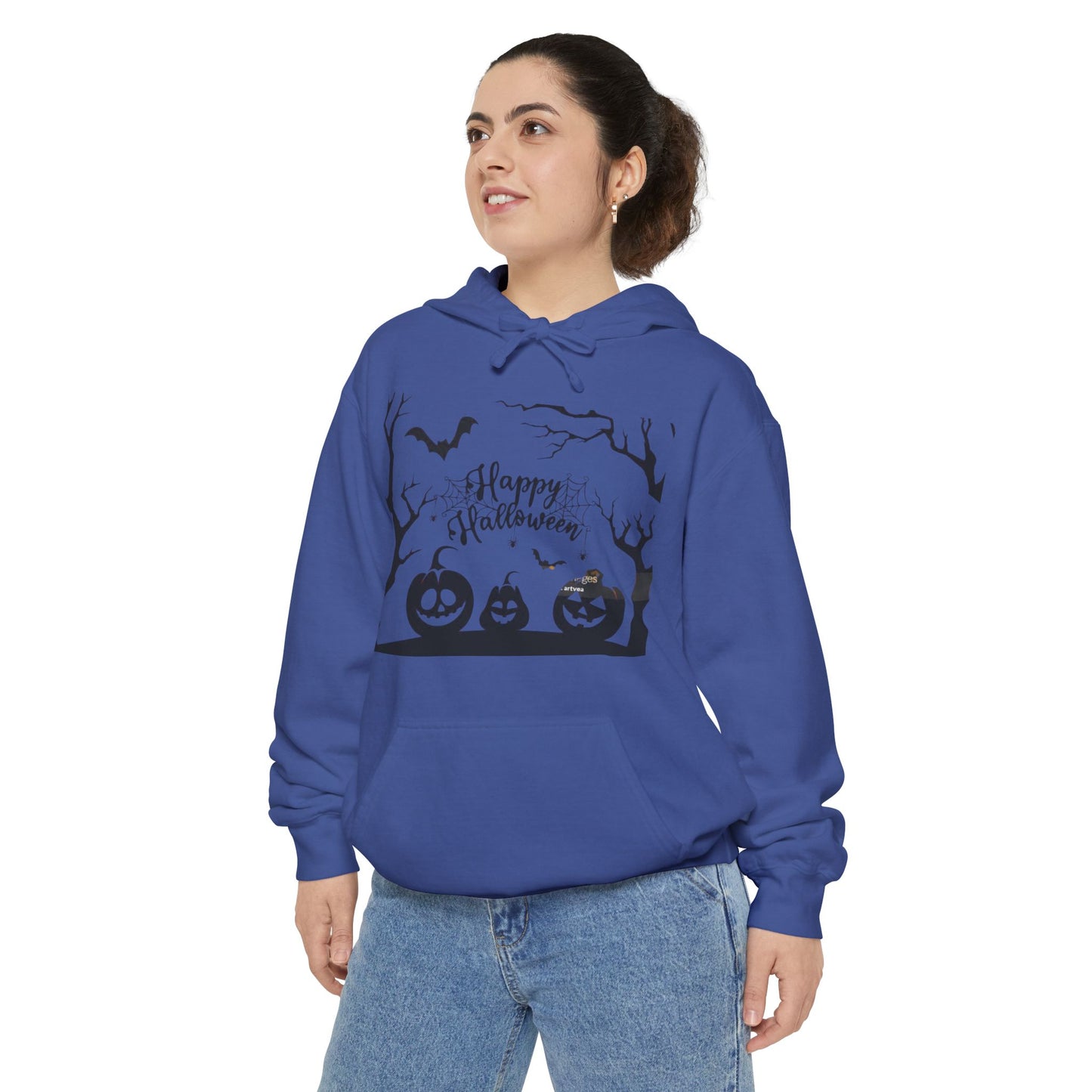 Halloween Unisex Garment-Dyed Hoodie | Cozy Fall Fashion, Spooky Gift for Adults, Perfect for Trick or Treating, Halloween Party Wear