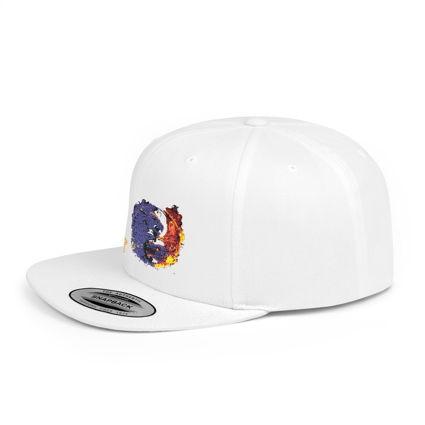 Yin Yang Flat Bill Snapback Hat, Trendy Cap, Streetwear Accessories, Gift for Him, Sports and Casual Wear