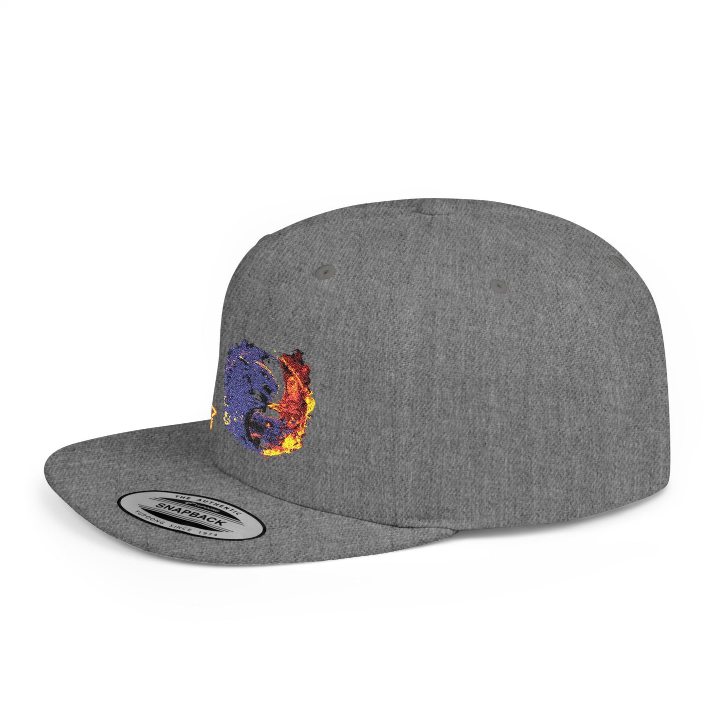 Yin Yang Flat Bill Snapback Hat, Trendy Cap, Streetwear Accessories, Gift for Him, Sports and Casual Wear