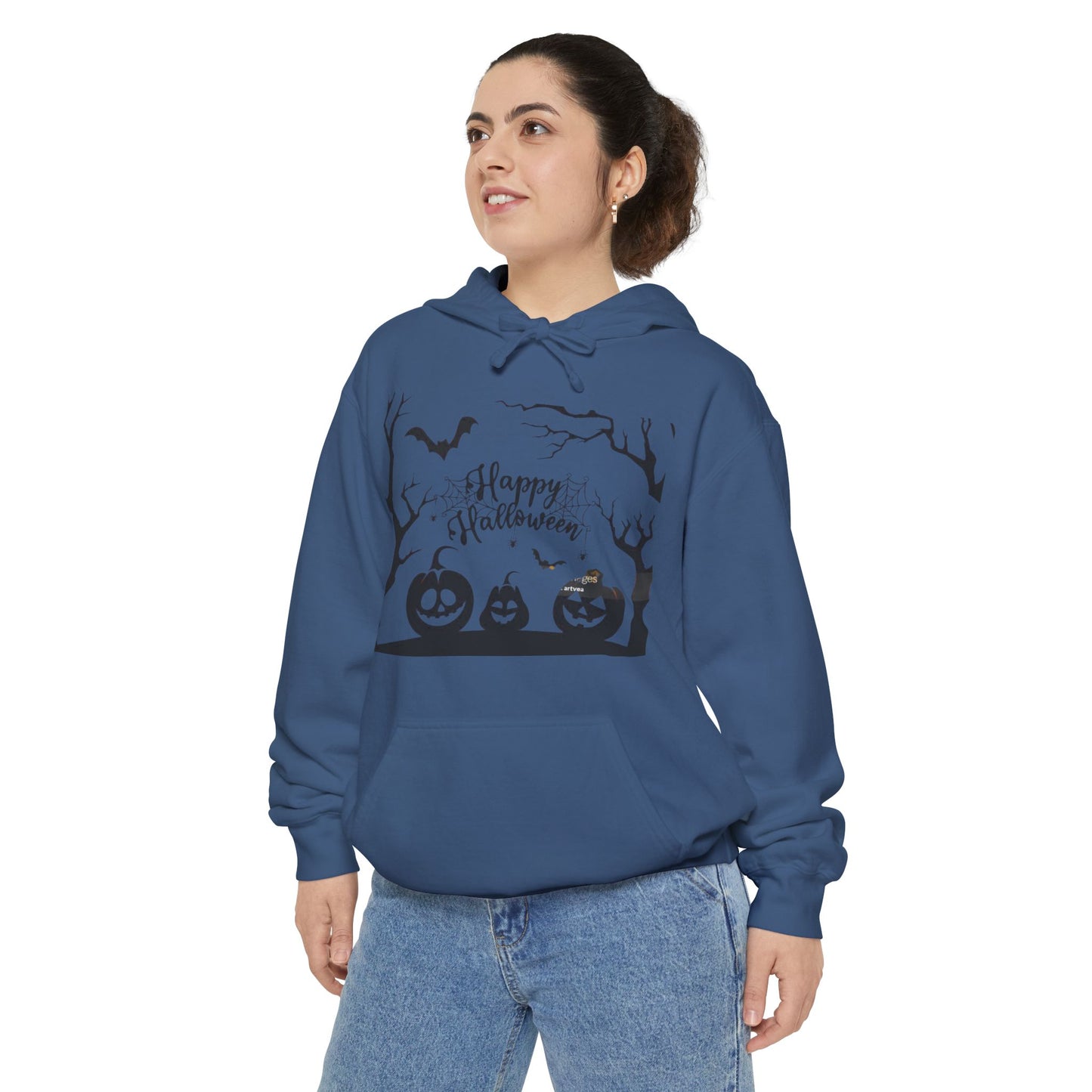 Halloween Unisex Garment-Dyed Hoodie | Cozy Fall Fashion, Spooky Gift for Adults, Perfect for Trick or Treating, Halloween Party Wear