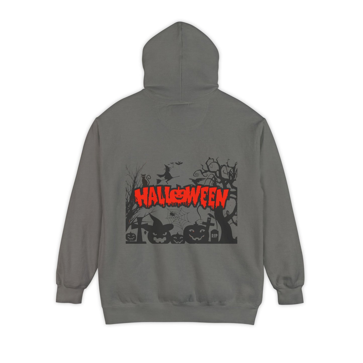 Halloween Unisex Garment-Dyed Hoodie | Cozy Fall Fashion, Spooky Gift for Adults, Perfect for Trick or Treating, Halloween Party Wear
