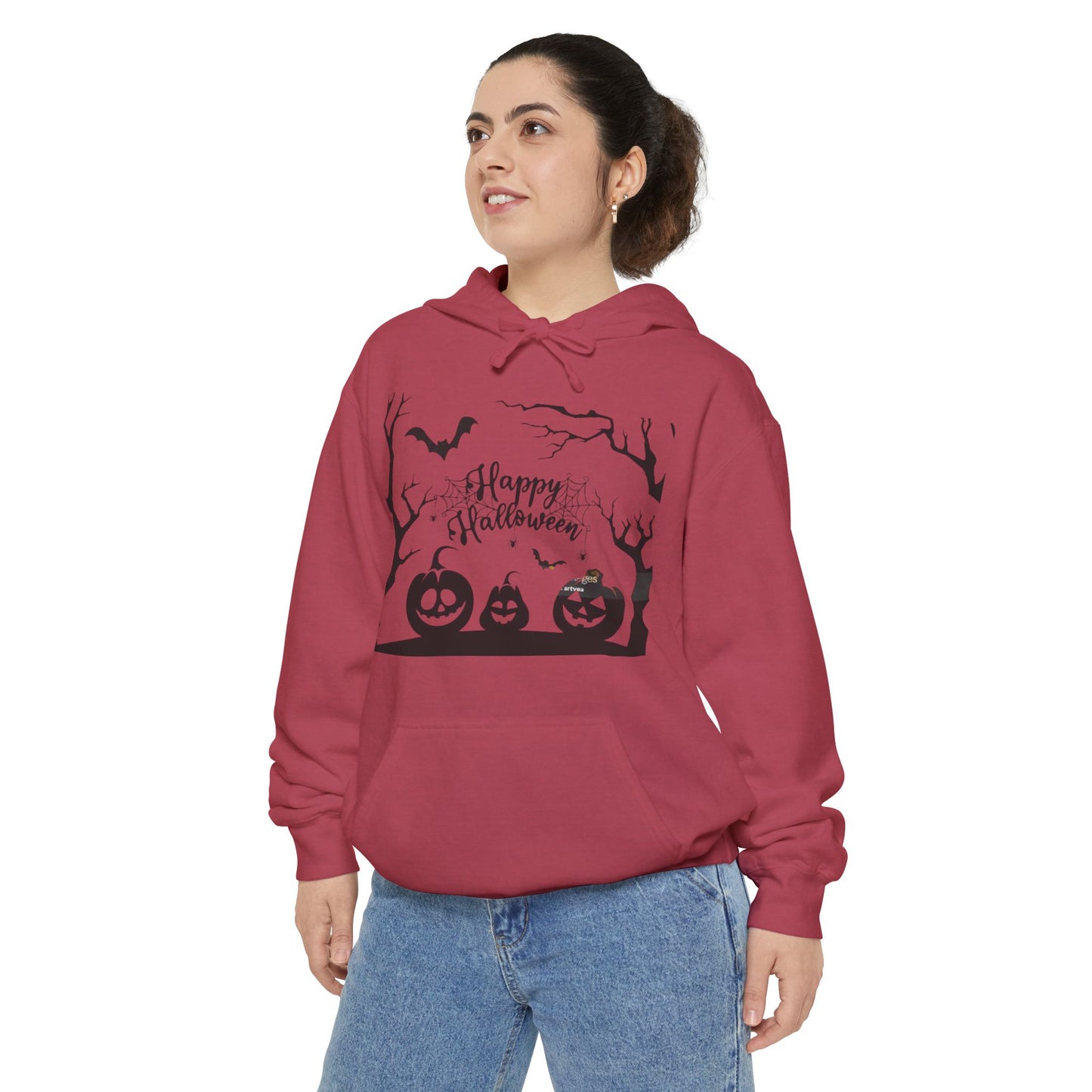 Halloween Unisex Garment-Dyed Hoodie | Cozy Fall Fashion, Spooky Gift for Adults, Perfect for Trick or Treating, Halloween Party Wear