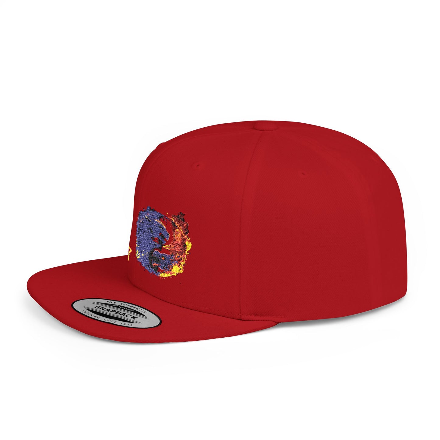 Yin Yang Flat Bill Snapback Hat, Trendy Cap, Streetwear Accessories, Gift for Him, Sports and Casual Wear