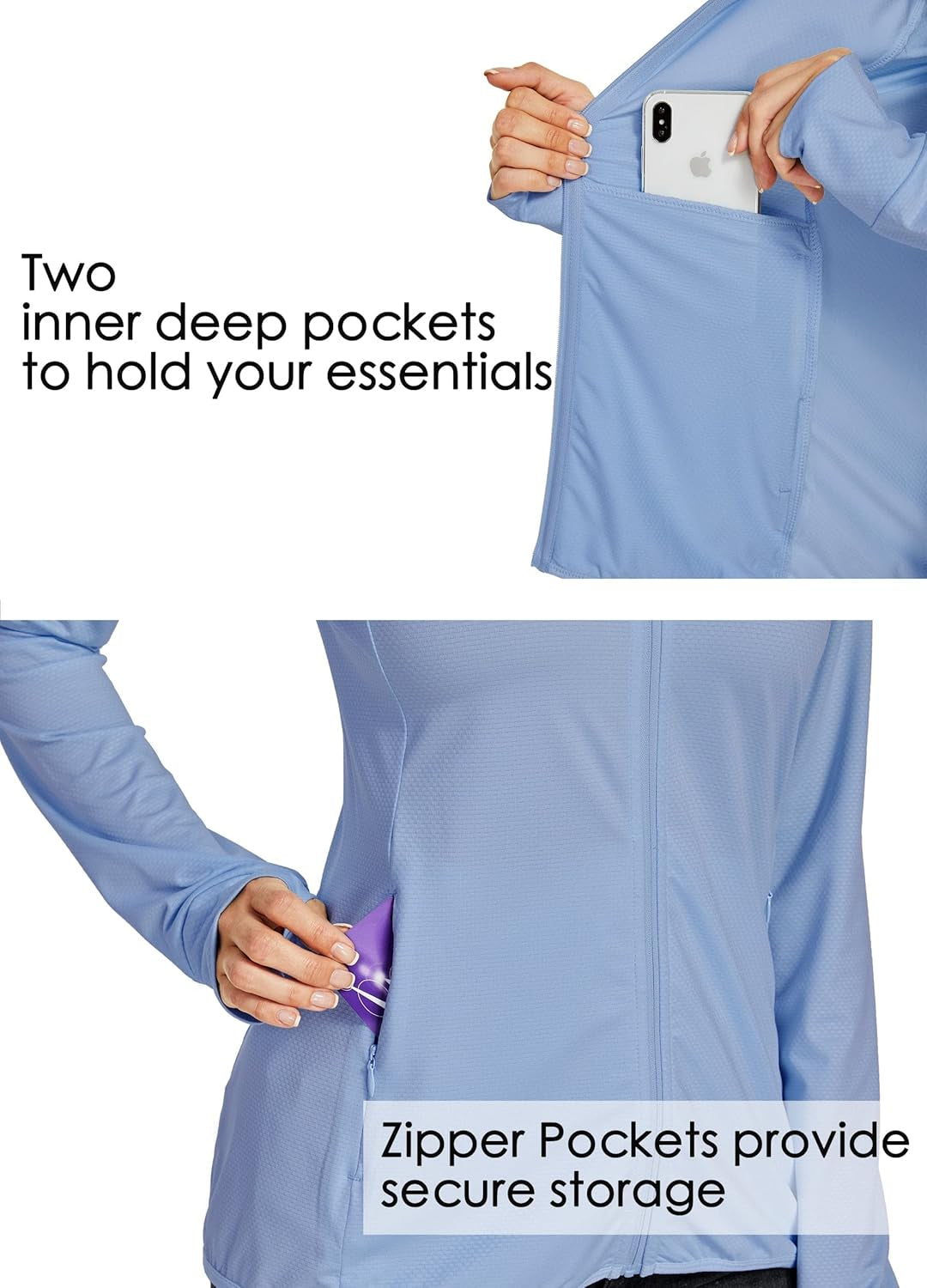 Women'S Long Sleeve Shirts UPF 50+ Sun Protection Jacket SPF Shirts Running Hiking Athletic UV Jacket Lightweight