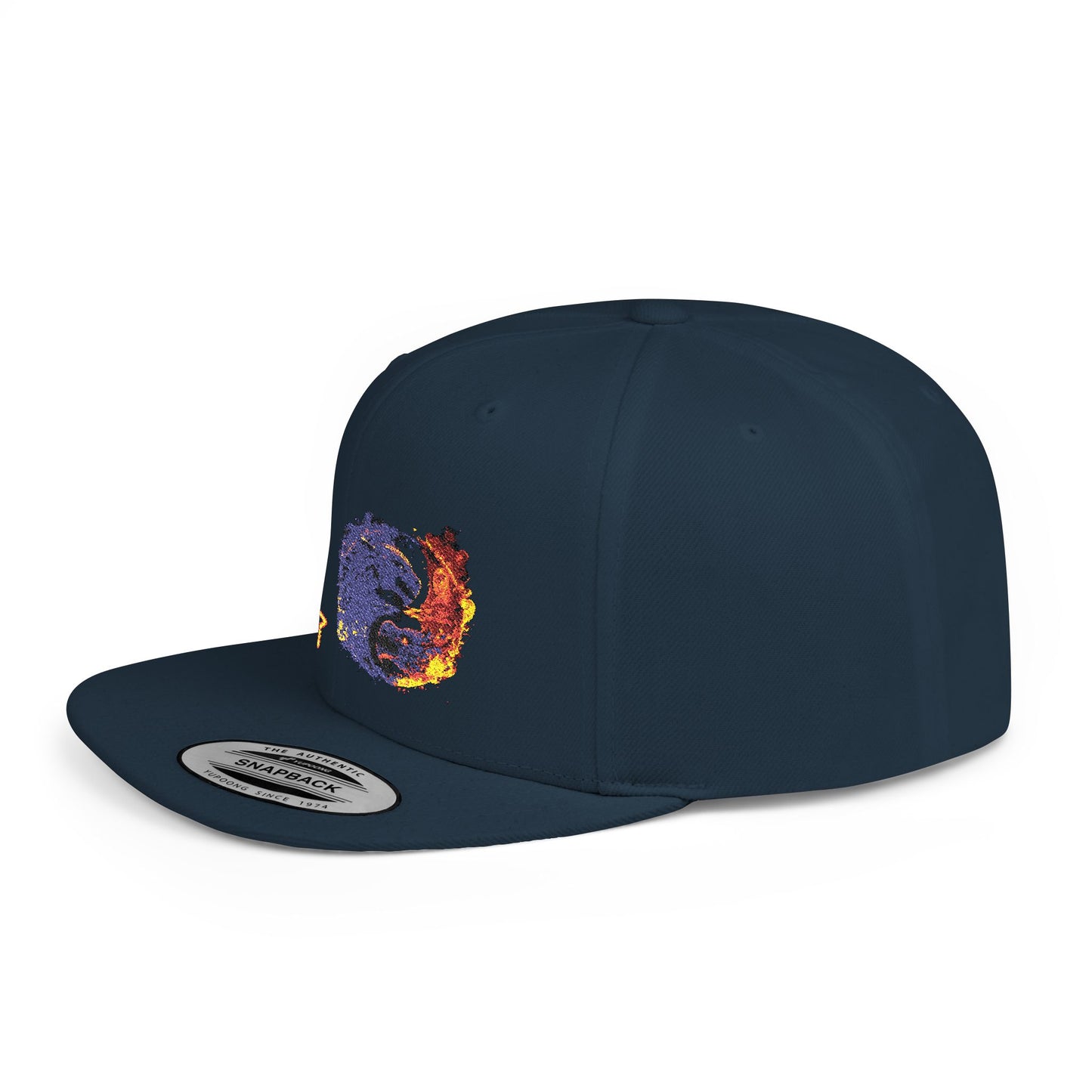 Yin Yang Flat Bill Snapback Hat, Trendy Cap, Streetwear Accessories, Gift for Him, Sports and Casual Wear