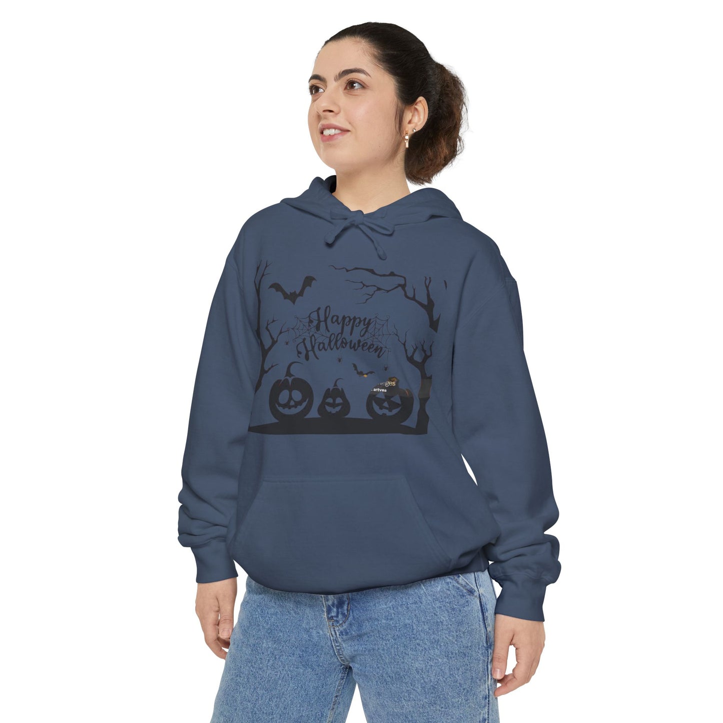 Halloween Unisex Garment-Dyed Hoodie | Cozy Fall Fashion, Spooky Gift for Adults, Perfect for Trick or Treating, Halloween Party Wear