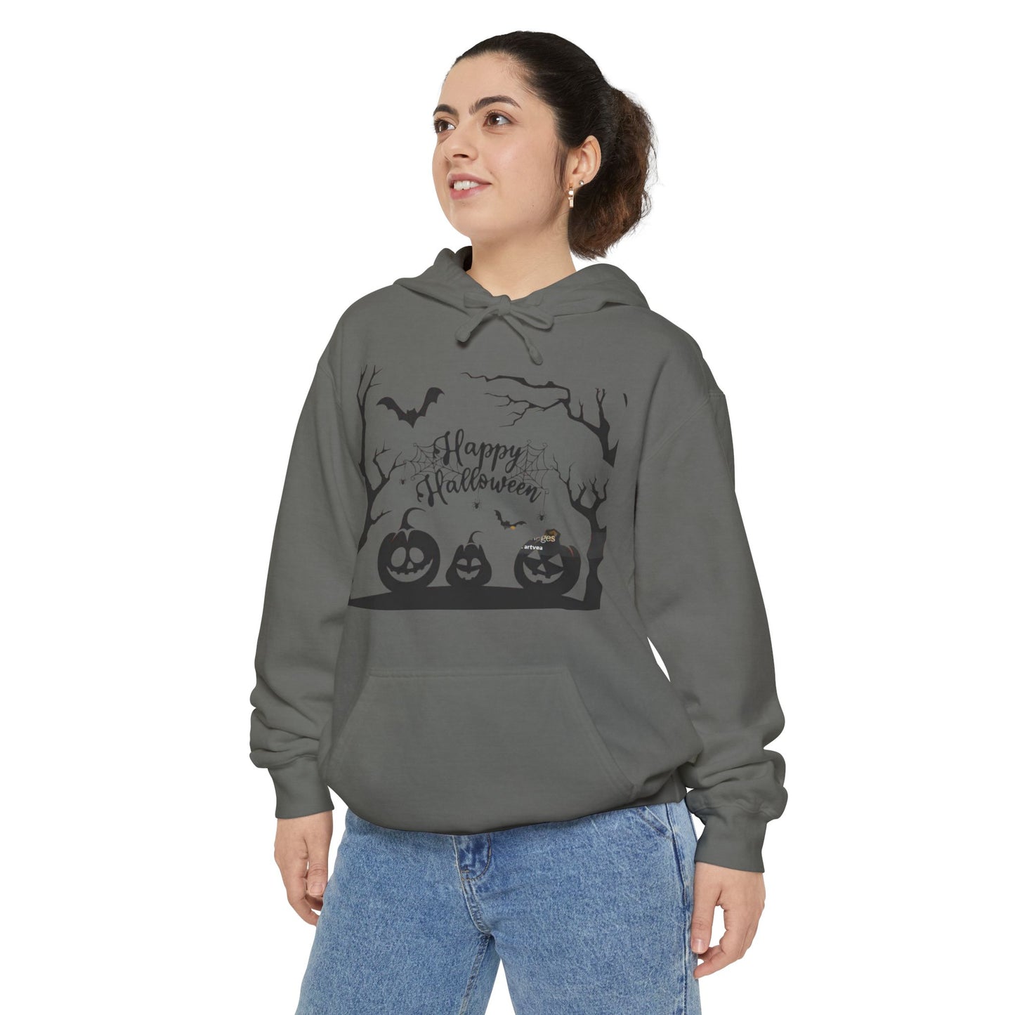 Halloween Unisex Garment-Dyed Hoodie | Cozy Fall Fashion, Spooky Gift for Adults, Perfect for Trick or Treating, Halloween Party Wear