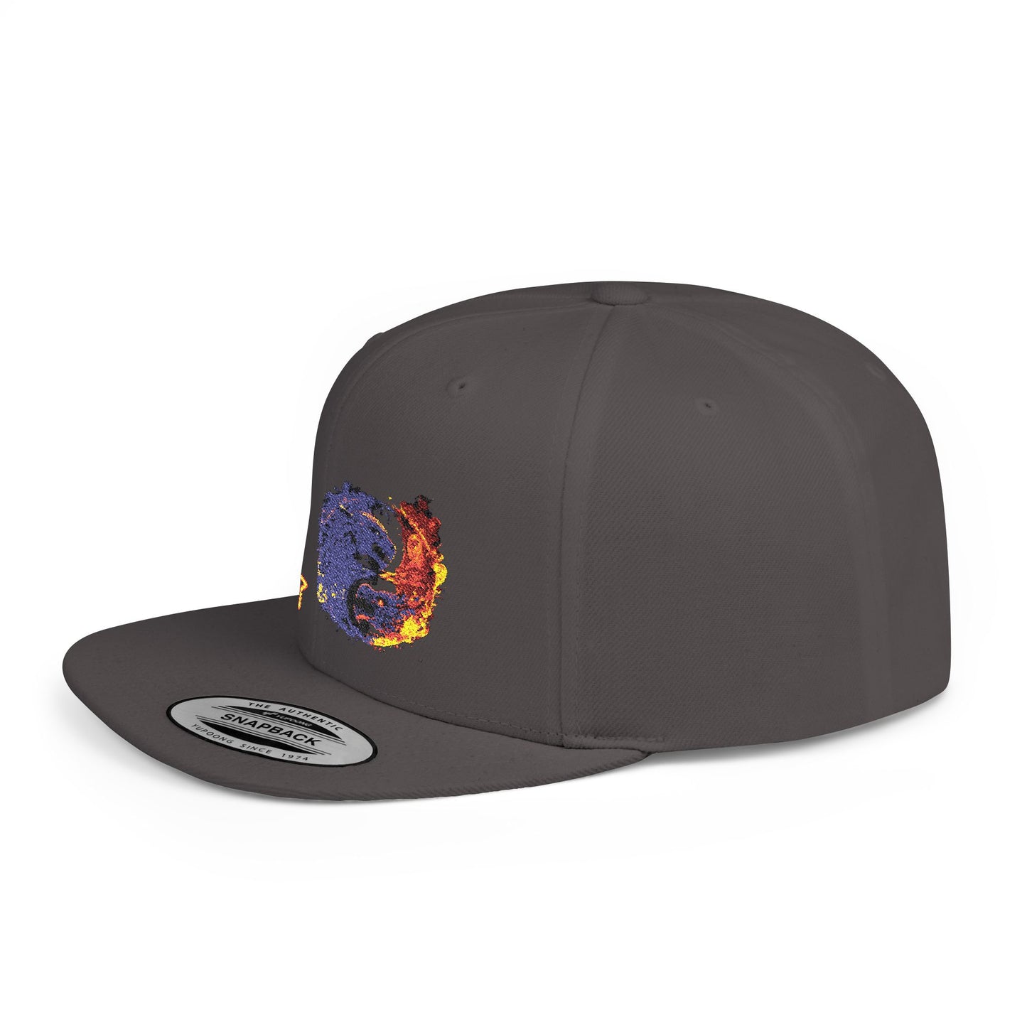 Yin Yang Flat Bill Snapback Hat, Trendy Cap, Streetwear Accessories, Gift for Him, Sports and Casual Wear