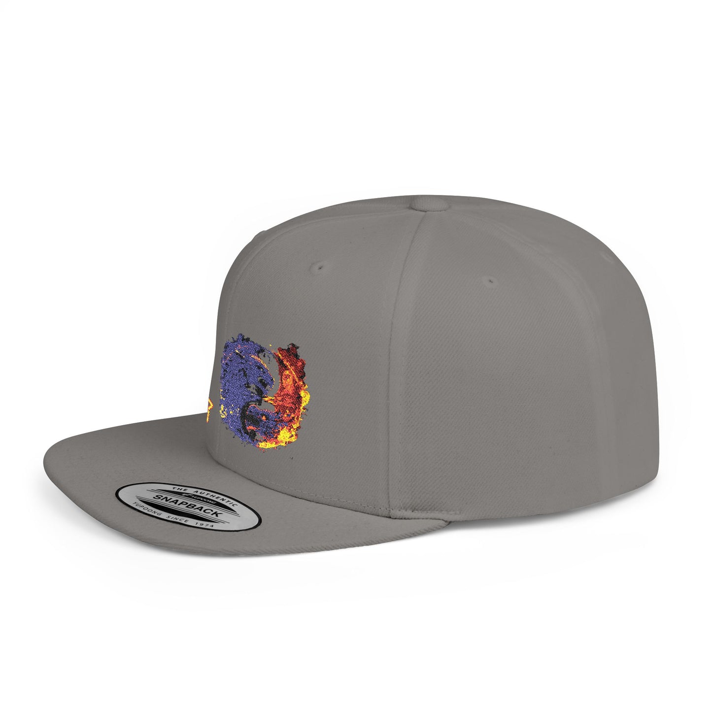 Yin Yang Flat Bill Snapback Hat, Trendy Cap, Streetwear Accessories, Gift for Him, Sports and Casual Wear