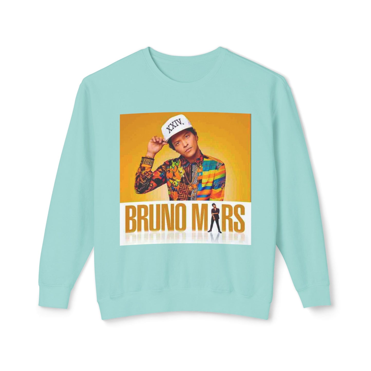 Bruno Mars Inspired Unisex Lightweight Crewneck Sweatshirt - Music Lover Gift, Casual Wear, Concert Outfit, Fan Merchandise, Trendy Apparel