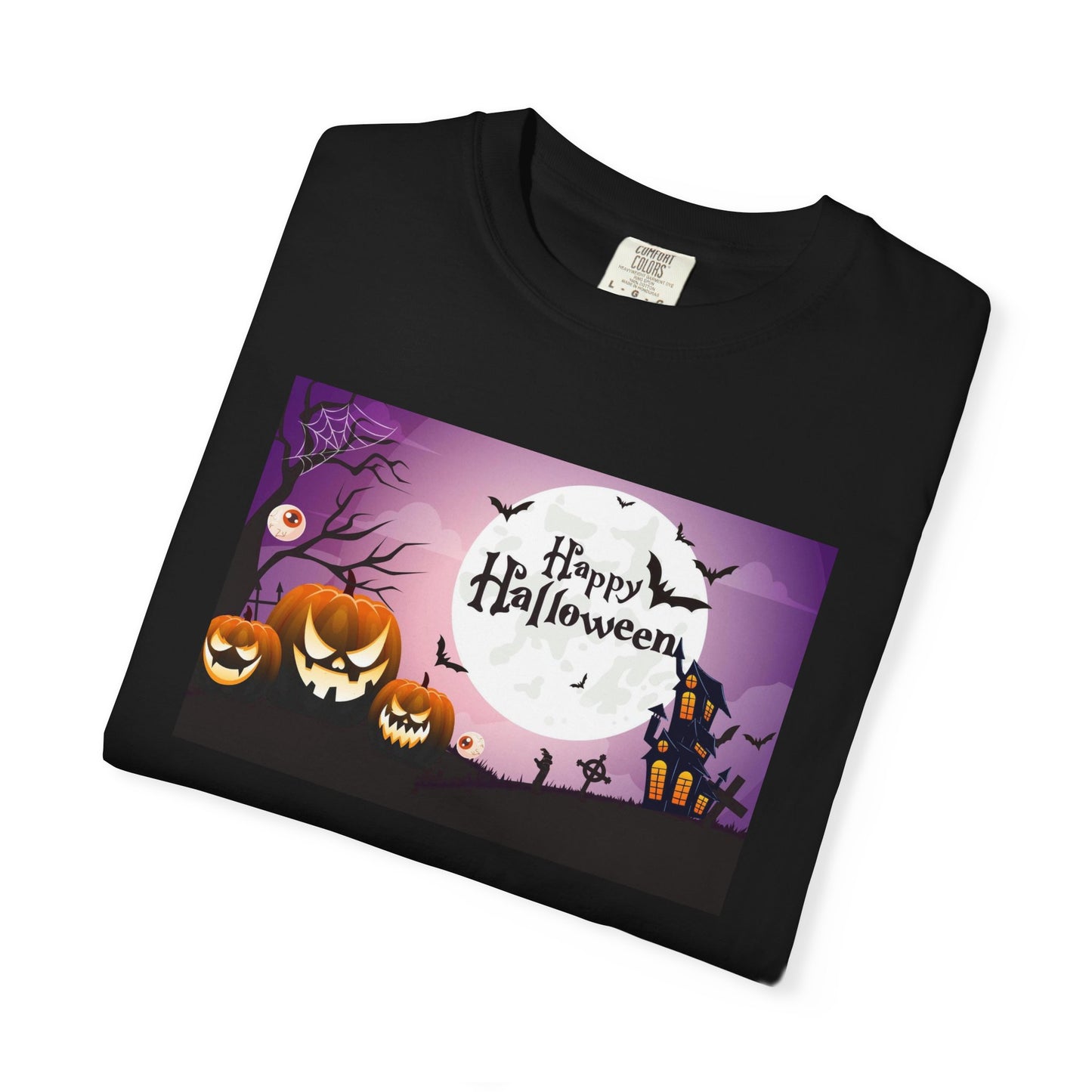 Halloween Unisex Garment-Dyed T-Shirt, Spooky Tee, Fall Apparel, Pumpkin Shirt, October Festive Clothing, Perfect for Halloween Parties