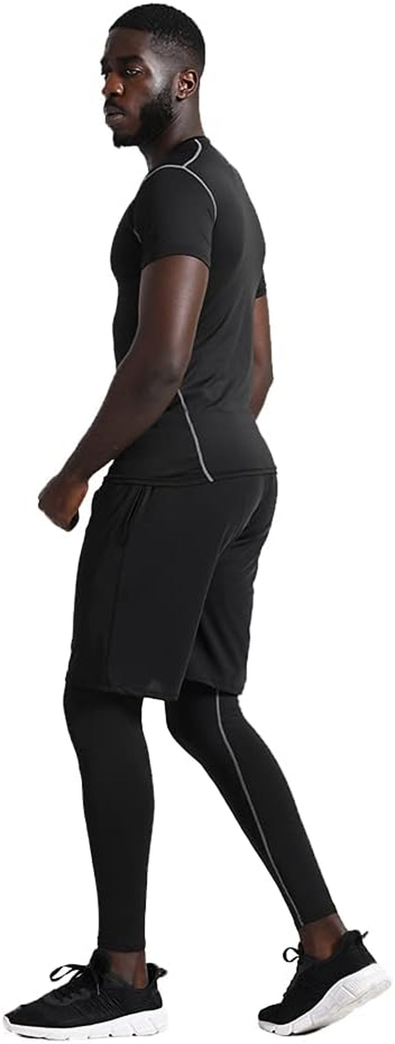 5Pcs Men'S Compression Pants Shirt Top Long Sleeve Jacket Athletic Sets Gym Clothing Mens Workout