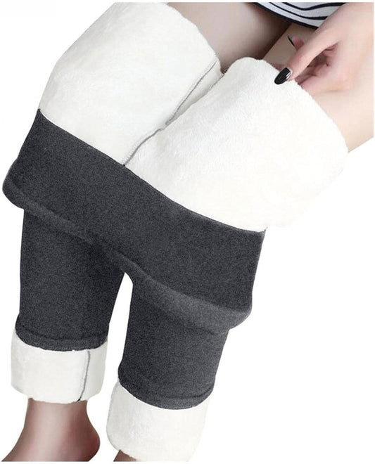 Winter Leggings for Women plus Size, Fleece Lined Leggings Women Thick High Waisted Winter Warm Leggings Gray