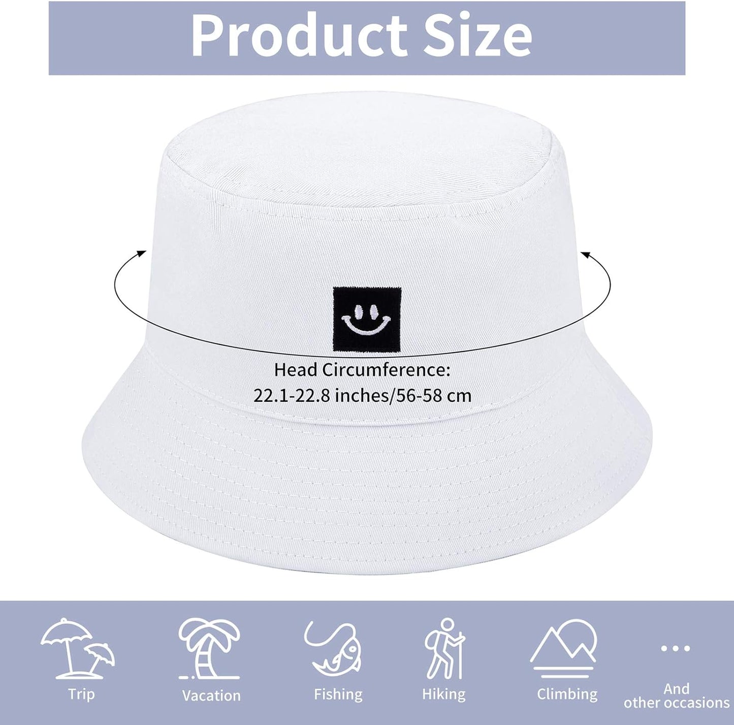 Summer Travel Bucket Beach Sun Hat Packable Fisherman Hats Summer Cap Outdoor Cap for Women Men
